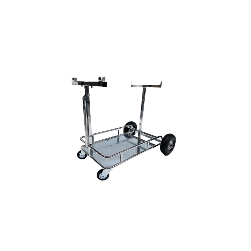 Chariot chrome pliable avec roues en gomme