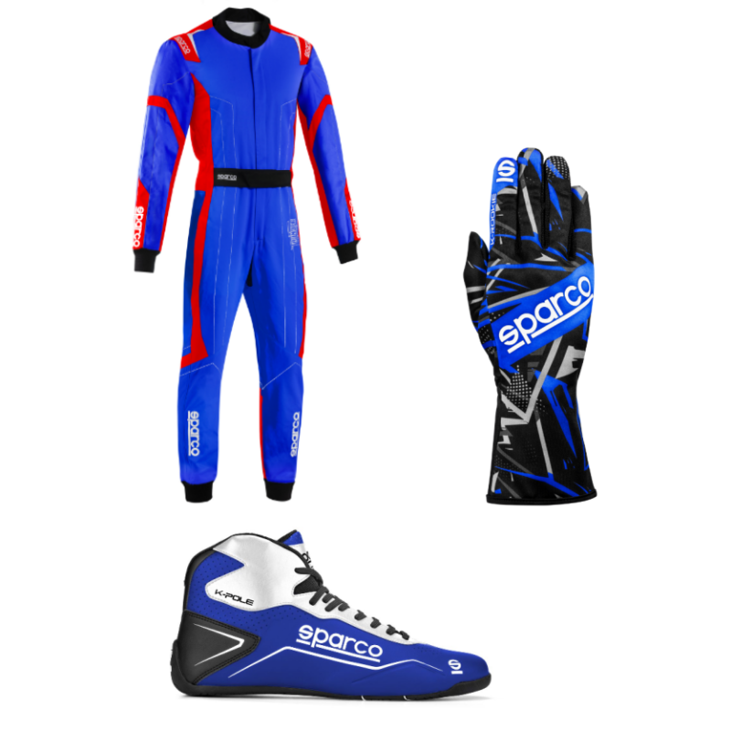 Kit pilotes Sparco Thunder bleu/rouge