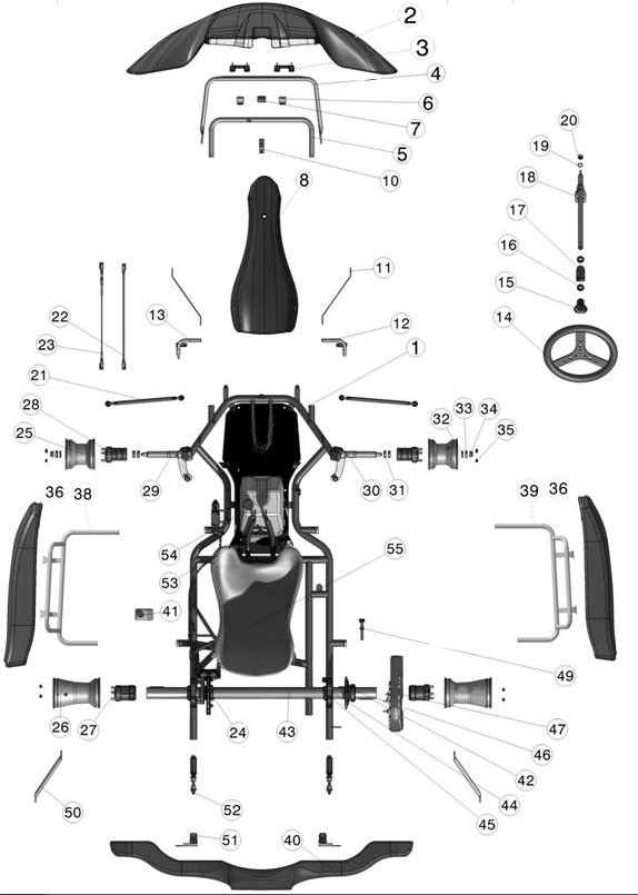 Volant F1 ACTION alcantara - Action karting - Accessoires châssis